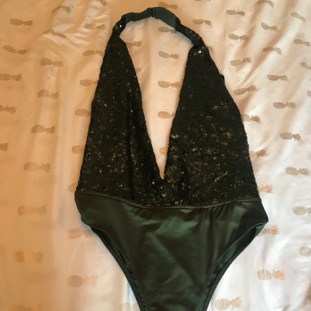 Sparkly backless bodysuit